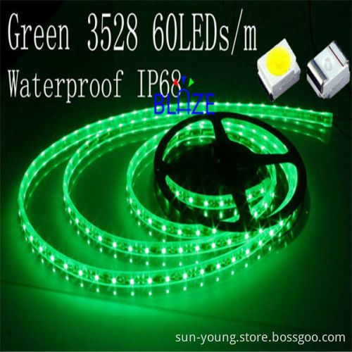 SMD3528 300 LEDs/roll,Green,IP68,Cheap LED flexiblestrip light,